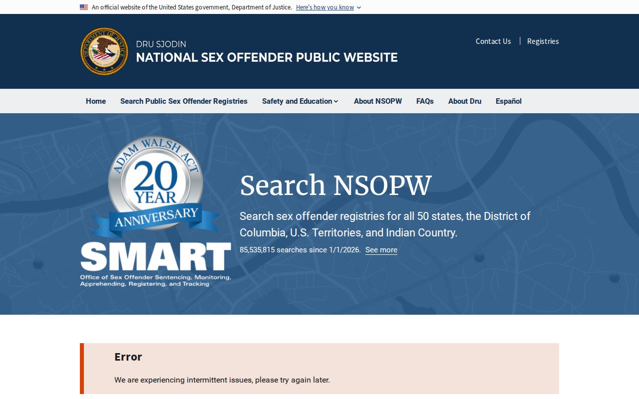 National registry search used with Montmorency County sex offender records